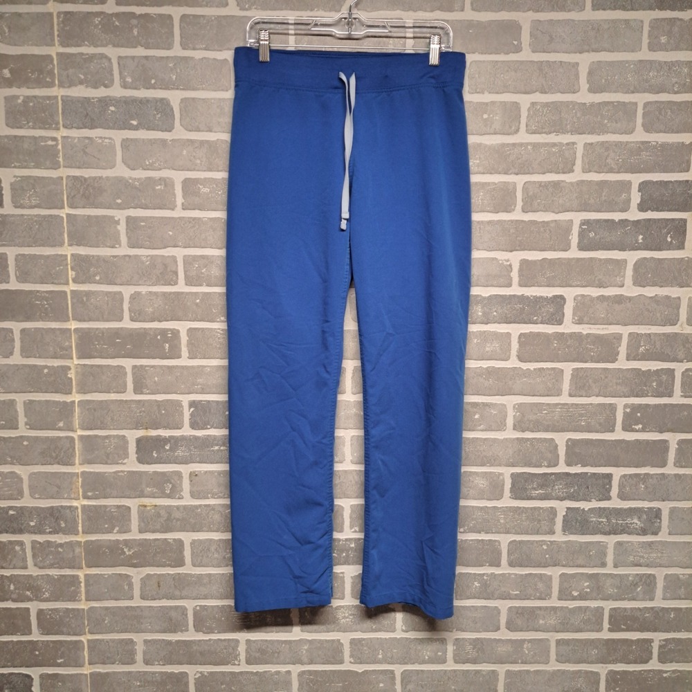Figs Womens Turquoise Straight Leg Uniform Nurse Scrub Pants Size Small